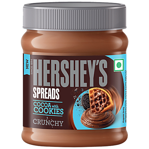 Hershey's Spreads - Cocoa With Cookies, Made With Pure Milk, Crunchy & Creamy, Chemical Free, 350 g  