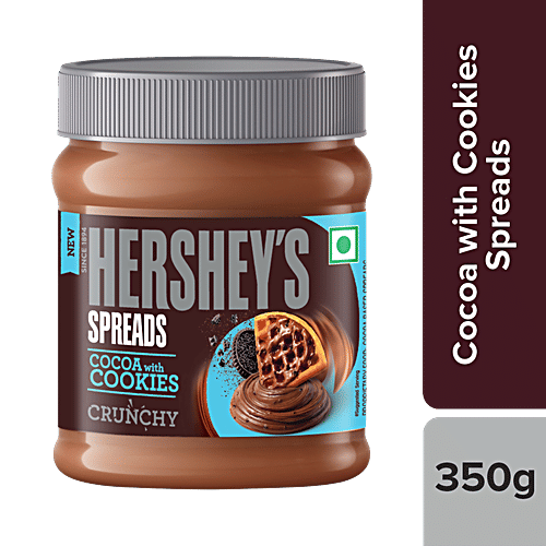 Hershey's Spreads - Cocoa With Cookies, Made With Pure Milk, Crunchy & Creamy, Chemical Free, 350 g  