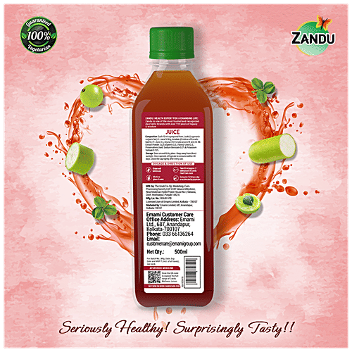 Zandu Heart Care Juice - Lauki & Amla, Vegetarian, Cardio Protective Properties, Helps Relief Stress, 500 ml Bottle