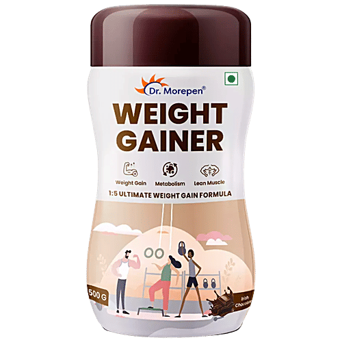 Dr. Morepen Weight Gainer Supplement - Increases Body Metabolism, For Muscle Growth, Irish Chocolate, 500 g  