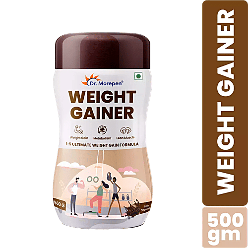 Dr. Morepen Weight Gainer Supplement - Increases Body Metabolism, For Muscle Growth, Irish Chocolate, 500 g  