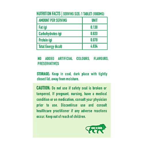 Dr. Morepen Wheat Grass Superfood Tablet - 1000 mg, Helps Detox Body, Promotes Alkalinity & Boosts Energy, 60 pcs  