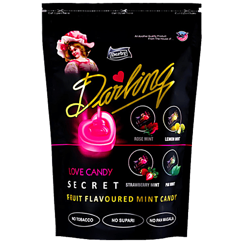 DERBY Darling Secret Fruit Flavoured Mint Candy - Assorted, Chewy Texture, 175 g (50 pcs)