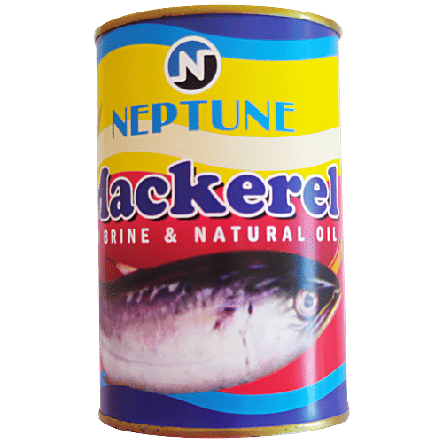 Neptune Mackerel In Natural Oil & Brine - Omega 3, Vitamins, Minerals Rich Condiment, 450 g