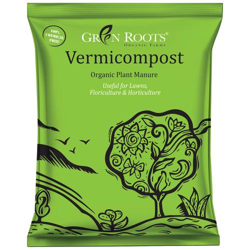 Green Roots Vermicompost - Organic Plant Manure, Fertiliser, For Lawns & Home Gardening, Chemical Free, 900 g  