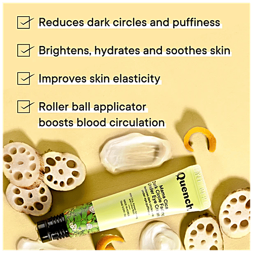 Quench Botanics Mama Cica Dark Circle Fading Under Eye Cream - Korean Ginseng, Reduces Puffiness, 15 ml  