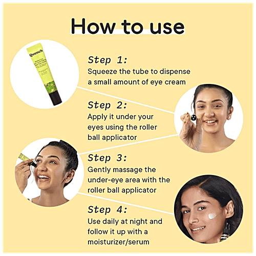 Quench Botanics Mama Cica Dark Circle Fading Under Eye Cream - Korean Ginseng, Reduces Puffiness, 15 ml  