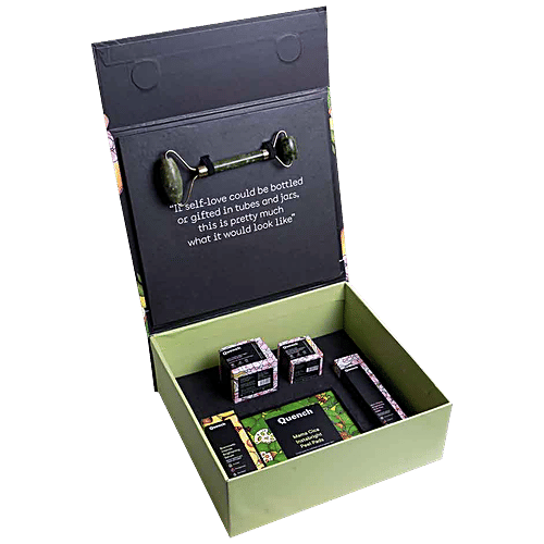 Quench Botanics Way To Glow Kit - Cleansing Balm, Peel Pads, Pink Clay Mask, Brightening Serum & Moisturizing Gel, 5 pcs  