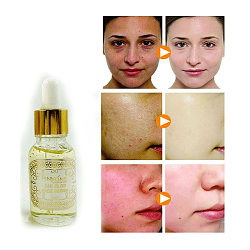 Pink Line 24k Gold Face Serum - SR07, 100% Pure, Nacinamide, For Smooth, Wrinkle-free Look, 15 ml  