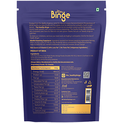 The Healthy Binge Moringa Jowar Crispies - Indian Masala, Baked Healthy Snack, 40 g  