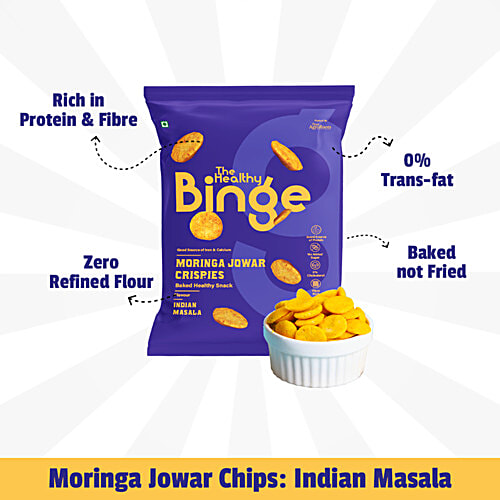The Healthy Binge Moringa Jowar Crispies - Indian Masala, Baked Healthy Snack, 40 g  