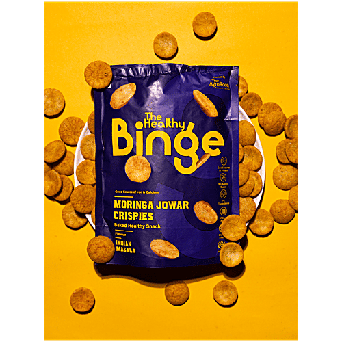 The Healthy Binge Moringa Jowar Crispies - Indian Masala, Baked Healthy Snack, 40 g  