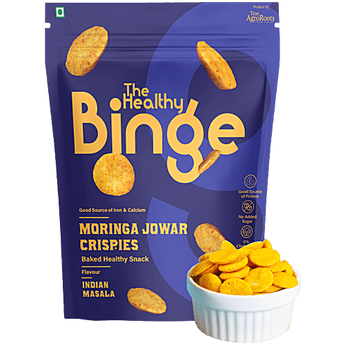 The Healthy Binge Moringa Jowar Crispies - Indian Masala, Baked Healthy Snack, 40 g  