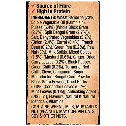 Kellogg's Upma - Veggie Masala Burst, With Real Grains, Peanuts & Pulses, Breakfast Cereal, 260 g  