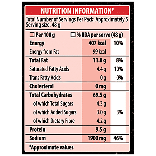 Kellogg's Upma - Veggie Masala Burst, With Real Grains, Peanuts & Pulses, Breakfast Cereal, 260 g  