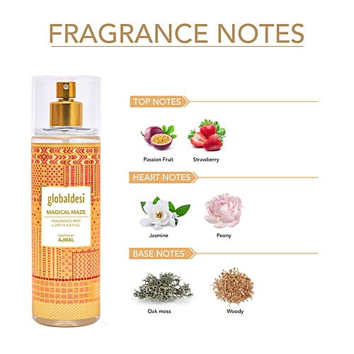 Global Desi Dreamy Daze Eau De Parfum & Magical Maze Body Mist - For Women Crafted By Ajmal, 2 pcs (Eau De Parfum 50 ml + Mist 200 ml)