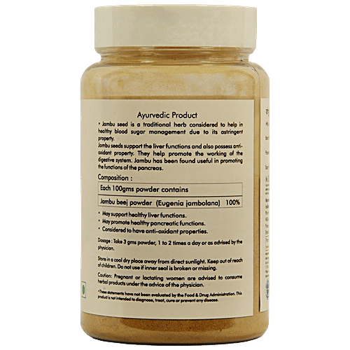 Indian Herbal Valley Jambu Seed Powder - Eugenia & Jambolana, Traditional Herb, Supports Healthy Liver Functions, 100 g  