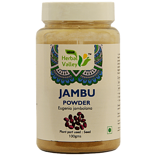 Indian Herbal Valley Jambu Seed Powder - Eugenia & Jambolana, Traditional Herb, Supports Healthy Liver Functions, 100 g  