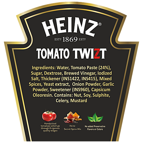 Heinz Tomato Twizt Sauce - Secret Spice Mix, Thick, No Preservatives & Artificial Colours, 875 g Bottle 