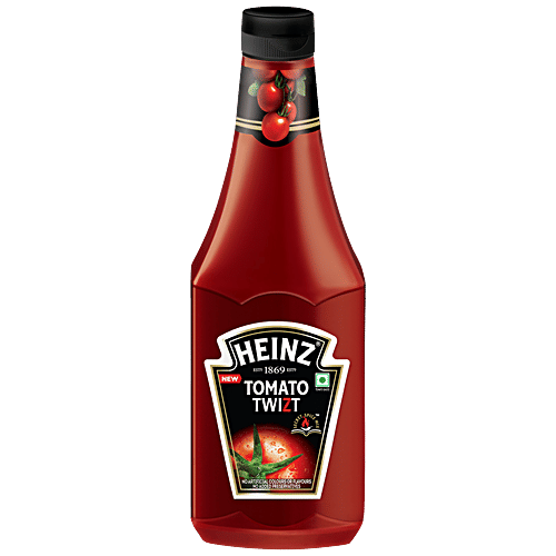 Heinz Tomato Twizt Sauce - Secret Spice Mix, Thick, No Preservatives & Artificial Colours, 875 g Bottle 