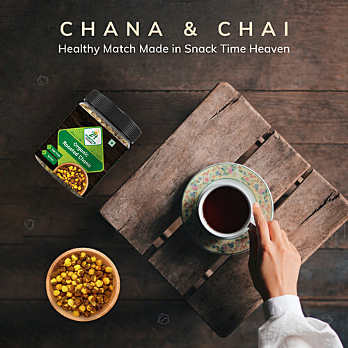 24 Mantra Organic Roasted Chana - Plain, 185 g Jar 