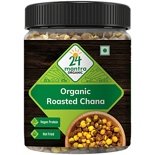 24 Mantra Organic Roasted Chana - Plain, 185 g Jar 