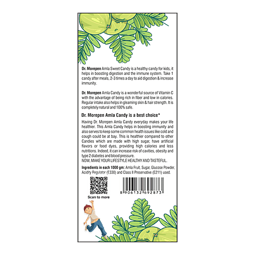 Dr. Morepen Amla Candy - Healthy & Sweet, Rich In Vitamin C, Low In Sugar, Boosts Immunity, For Kids, 200 g  