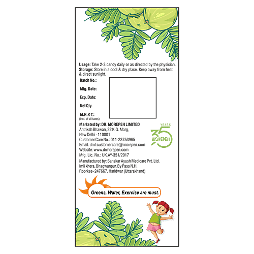 Dr. Morepen Amla Candy - Healthy & Sweet, Rich In Vitamin C, Low In Sugar, Boosts Immunity, For Kids, 200 g  