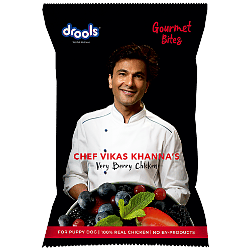 Drools Gourmet Bites Dog Food - Very Berry Chicken, Vikas Khanna Recipe, For Puppies, 100 g