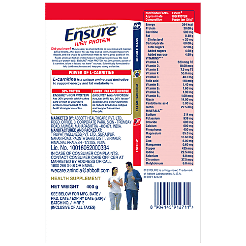 Buy Ensure High Protein Powder Health Supplement, Supports Muscle