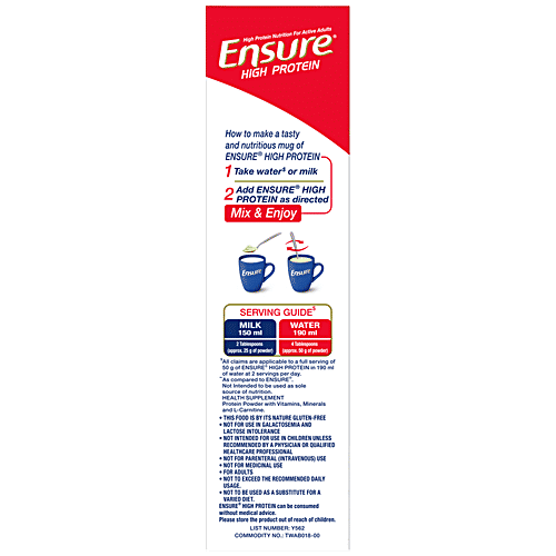 Ensure High Protein Drink - For Physically Active Adults, Vanilla Flavour, 400 g Box