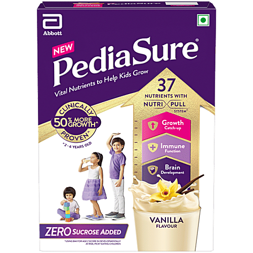 Pediasure Zero Sucrose Nutrition Drink - Vanilla Flavour, Nutrition For Kids Growth, 400 g Box Contains Zero Sugar, Scientifically Designed Nutrition For Kids