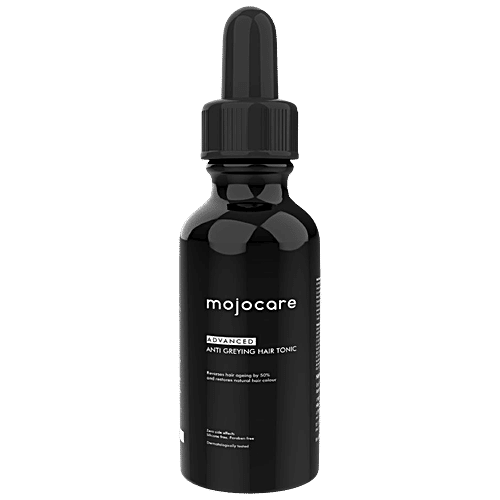 Mojocare Advanced Anti-Greying Hair Tonic - With Aloe Vera, No Side Effects, Paraben Free, 30 ml Enhances Hair Strength & Shine, Makes Hair Darker & Prevents Premature Greying, Silicone Free, For Men & Women