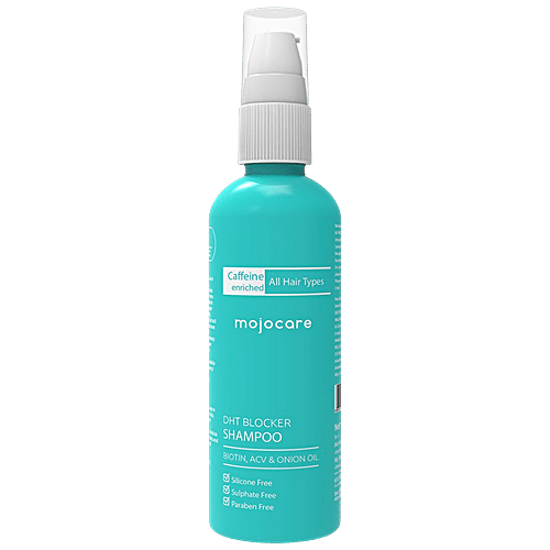Mojocare DHT Blocker Shampoo - Apple Cider Vinegar, Almond Oil & Biotin, No Side Effects, 200 ml Fights Hair Fall, Increases Hair Thickness, Sulphate & Paraben Free