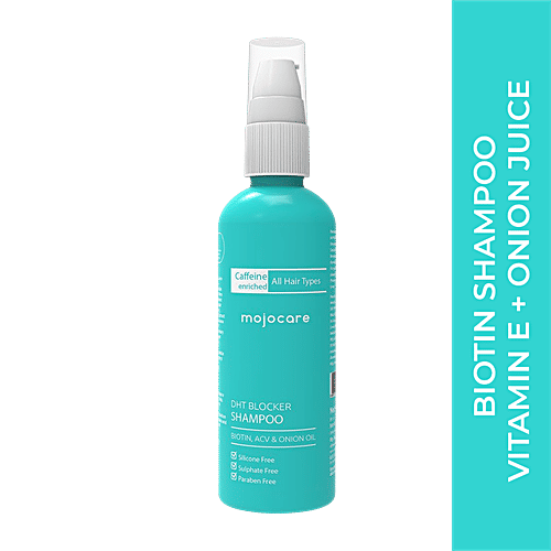 Mojocare DHT Blocker Shampoo - Apple Cider Vinegar, Almond Oil & Biotin, No Side Effects, 200 ml Fights Hair Fall, Increases Hair Thickness, Sulphate & Paraben Free