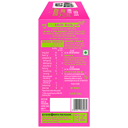 WickedGud Amori Pasta - Goodness Of Chickpea, Red Lentil & Brown Rice, High Protein & Fibre, 450 g  