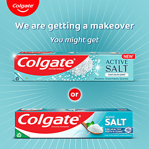 Colgate Active Salt Anticavity Toothpaste, 800 g (Buy 3 Get 1 Free) Germ Fighting Toothpaste for Healthy Gums and Teeth