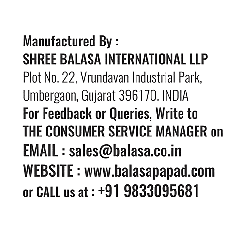 Balasa Plain Potato Papad - With Rock Salt, Best For Fasting, 70 g