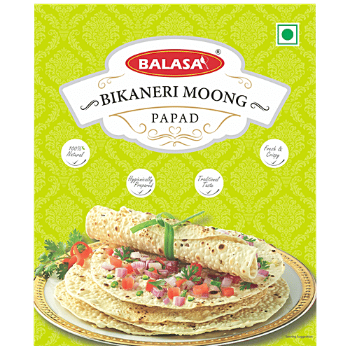 Balasa Bikaneri Moongh Papad - Big, Fresh & Cripsy, Traditional Taste, 200 g  