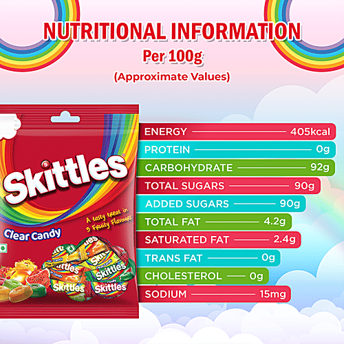 Buy Skittles Clear Candy Tasty Treat Of 5 Fruity Flavours Online at