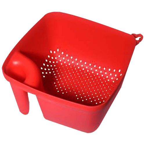 Swastik Plastic Fruit & Vegetable Colander - Red, Sturdy, Long Lasting & Durable, 1 pc  
