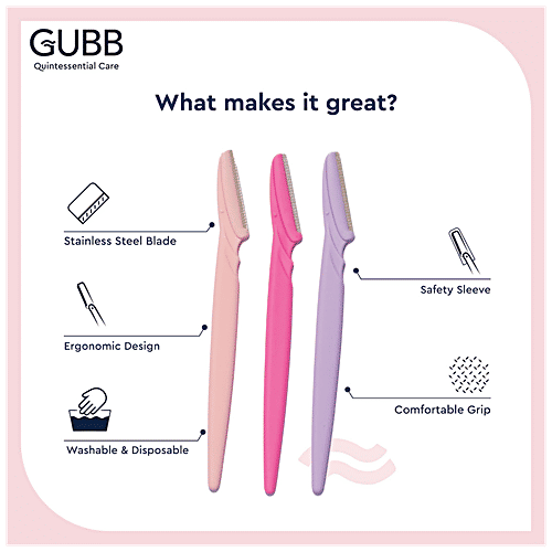 Buy Gubb Face & Eyebrow Razor Can Be Used On Upper Lips, Chin, Peach