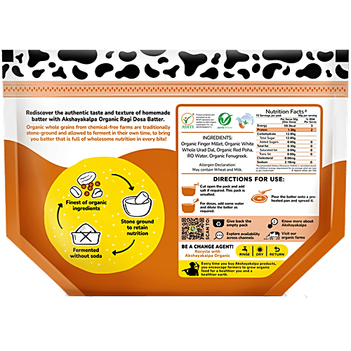Akshayakalpa Organic Ragi Dosa Batter, 750 g Pouch