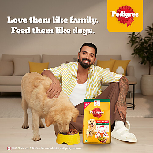 Pedigree Adult & Puppy Dry Dog Food, 100% Vegetarian, 2.8 kg, 100% Complete & Balanced Food for Dogs & Puppies, 2.8 kg Healthy Muscles & Bones, Completed & Balanced Food, Shinier Coat