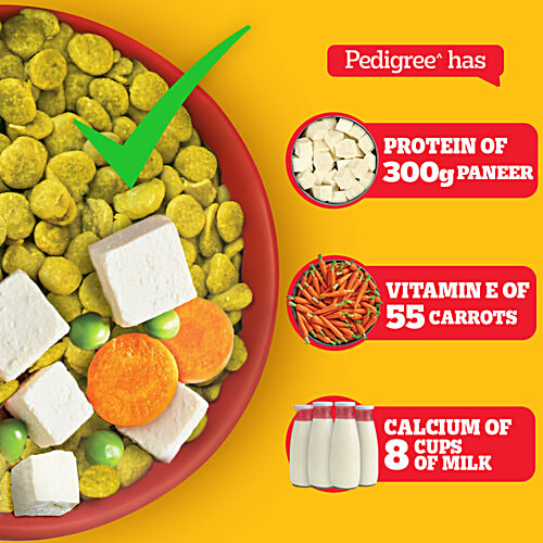 Pedigree Adult & Puppy Dry Dog Food, 100% Vegetarian, 2.8 kg, 100% Complete & Balanced Food for Dogs & Puppies, 2.8 kg Healthy Muscles & Bones, Completed & Balanced Food, Shinier Coat