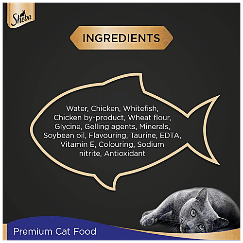 Buy SHEBA Fine Wet Cat Food With Chicken Loaf, Rich In Protein & Fibre, For Adults Online at