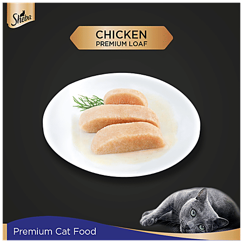 Buy SHEBA Fine Wet Cat Food With Chicken Loaf, Rich In Protein & Fibre, For Adults Online at