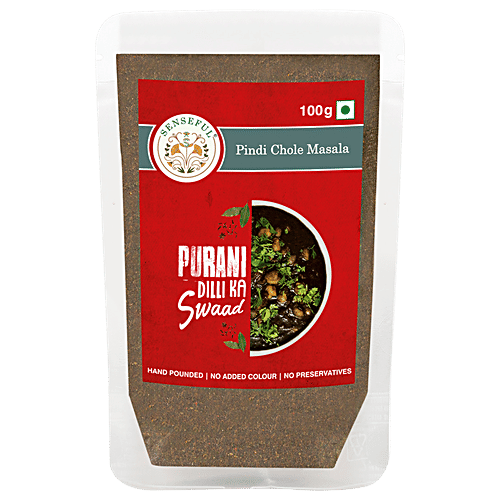 Senseful Pindi Chole Masala - Dark Coloured, Spice Blend, No Preservatives & Colours, 100 g Pouch 