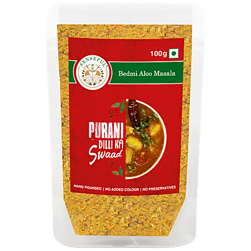 Senseful Bedmi Aloo Masala - Hand Pounded, Spice Blend, No Preservatives & Colours, 100 g Pouch