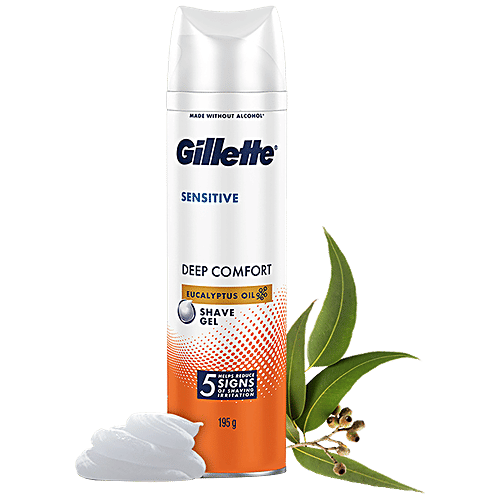Buy Gillette Sensitive Shave Gel Deep Comfort, With Eucalyptus Oil, 0